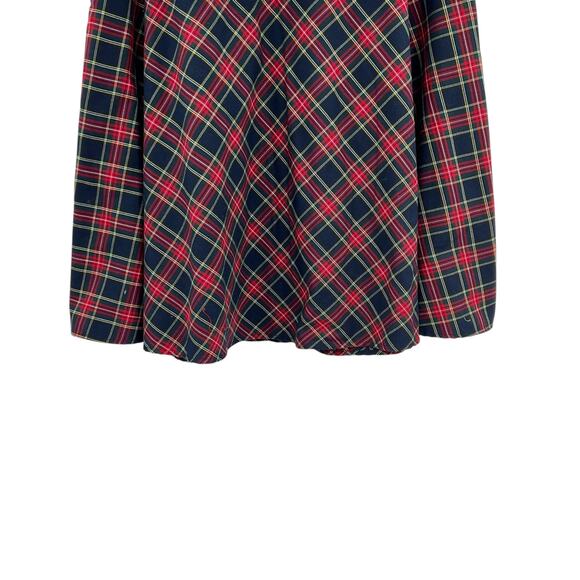 ModCloth Swingy Full Skirt Plaid Check Print Bow Waist Blue Red Plus Size 1X - Picture 5 of 10